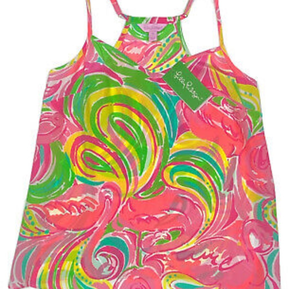 Lilly Pulitzer Dusk Silk Tank All Nighter xs NWT $108R - Picture 4 of 7